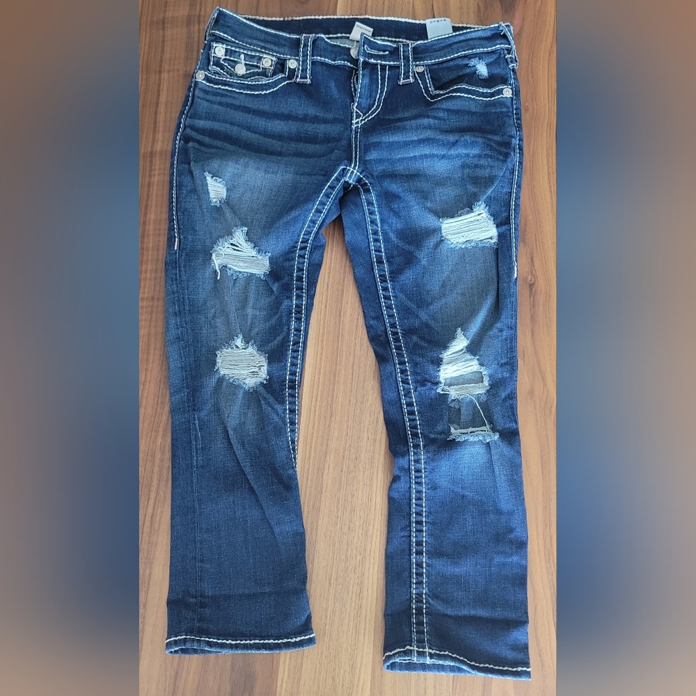 Distressed Blue Jeans